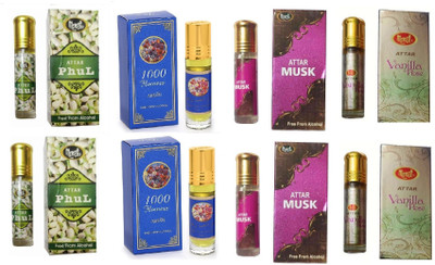 MONET 2 ATTAR PHUL ,2 ATTAR 1000 FLOWERS ,2 ATTAR MUSK & 2 ATTAR VANILA ROSE, 8 ML EACH ,PACK OF 8 . Floral Attar(Musk, Floral)