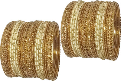 Zulka Get Your Traditions Metal, Fabric Zircon Bangle(Pack of 40)