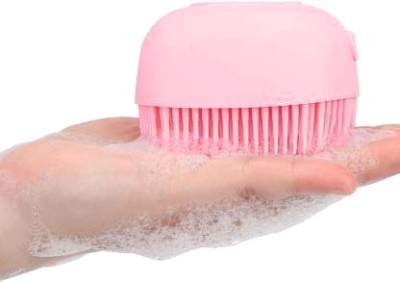 AddIntoCart Shower Sponge,Silicone Soft Bath Brush with Shampoo Dispenser Body Scrubber Reusable Loofah Gentle Scrub Massage Skin Exfoliation for Children Men Women