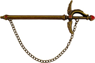 Sullery Inspired Arrow Sword Brooch Gold Wings Lapel Pin Brooch(Gold, Red)