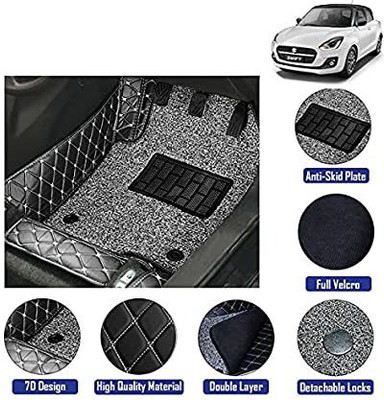 CYMA Leather, Vinyl 7D Mat For  Maruti Suzuki New Swift(Black)