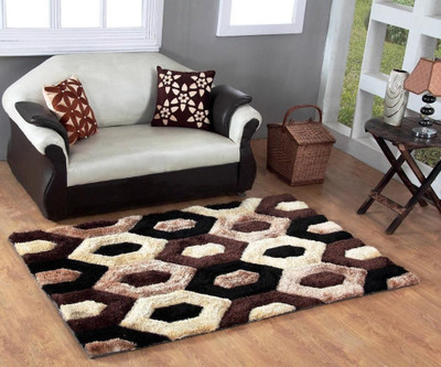 RM Handloom Brown, Multicolor Polyester Carpet(6 ft,  X 4 ft, Rectangle)