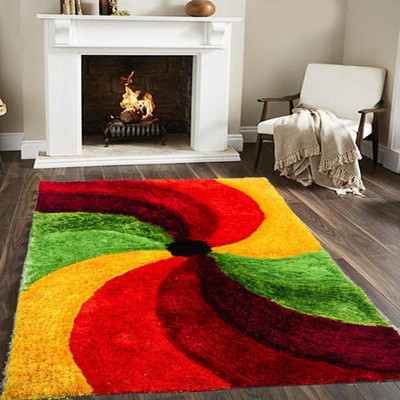 RM Handloom Multicolor, Red, Yellow, Green Polyester Carpet(6 ft,  X 2 ft, Rectangle)