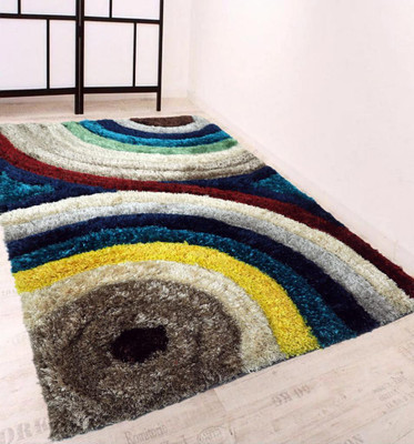 RM Handloom Multicolor Polyester Carpet(7 ft,  X 5 ft, Rectangle)