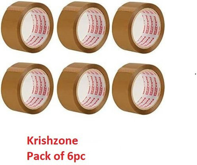 KRISHZONE Single Sided Handheld Cello Tape (Manual)(Set of 6, Brown)