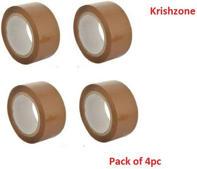 KRISHZONE Single Sided Handheld Cello Tape (Manual)(Set of 4, Brown)