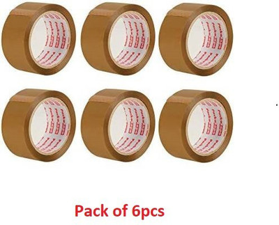 KRISHZONE Single Sided Manual Single Sided Cello Tape (Manual)(Set of 6, Brown)