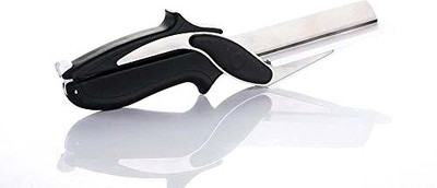 AddIntoCart 2-in-1 Steel Smart Clever Cutter Kitchen Knife Food Chopper and in Built Mini Chopping Board with Locking Hinge; with Spring Action; Stainless Steel Blade (MultiColor) Vegetable & Fruit Slicer(1 Cutter)