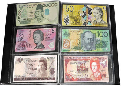 GOLD MINT Banknote Album 20 pages 60 pockets Top Quality World Class Banknote Currency storage Display Coin Bank(Multicolor)