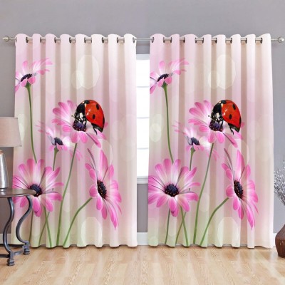SHREE PM 275 cm (9 ft) Polyester Blackout Long Door Curtain (Pack Of 2)(Floral, Multicolor)