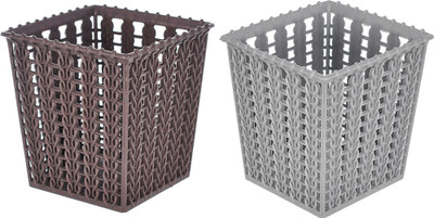KUBER INDUSTRIES 1 Compartments Plastic Holder(Brown, Grey)