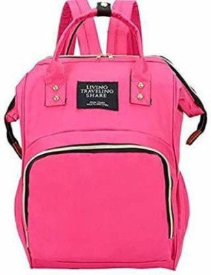 FIRST TREND Kids Baby Diaper Backpack for New Born Baby Mother/Mom Stylish Polyester Organizer Bag for Casual Travel Outing & Traveling Backpack Diaper Bag Backpack Diaper Bag(Pink)