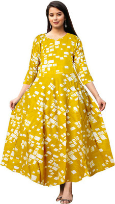 zalya Women Maxi Yellow Ankle Length Dress