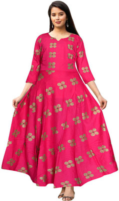 zalya Women Maxi Pink Full Length Dress