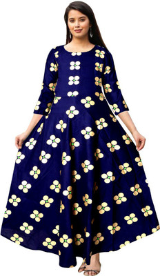 PVR Flared/A-line Gown(Dark Blue, Gold, Green)