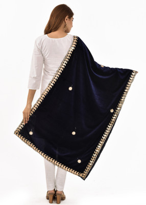 pk hub Velvet Embroidered Women Dupatta