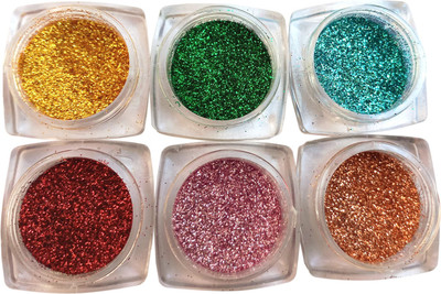 vizo Multicolor Eyeshadow Glitter powder (6 Colors) 6 g(Multiclor)