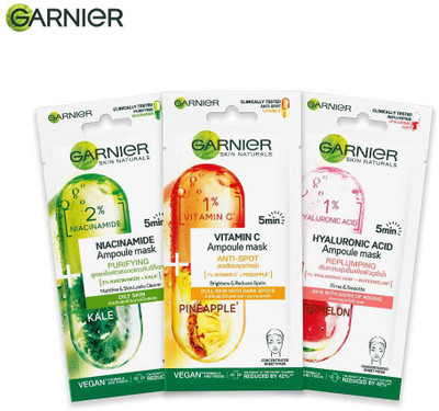 GARNIER 5 Min Ampoule Masks (Pack of 3)