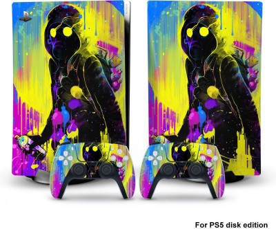 Tech Aura PS5 Skin Protective Wrap Cover Vinyl Sticker Decals for PlayStation 5 Disk Version Console and Two Dual Sense 5 Sticker Skins - wall printer  Gaming Accessory Kit(Multicolor, For PS5)
