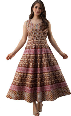 Dream of style Women Maxi Brown Midi/Calf Length Dress