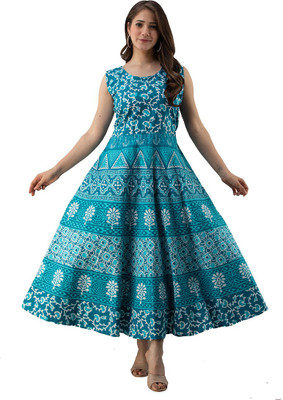 TONGARIYA Women Maxi Blue Midi/Calf Length Dress