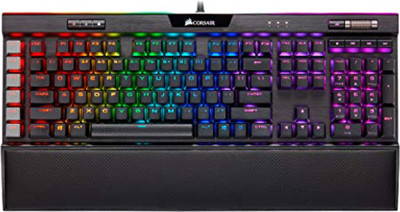 Corsair K95 RGB Platinum XT MX Blue Wired USB Standard Gaming Keyboard Compatible with Desktop, Laptop, Mac(Black)