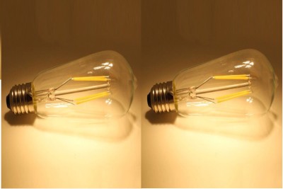 lighting hub Filament Bulb_2 4 W Standard E27 Decorative Bulb(Yellow, Pack of 2)