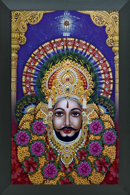 FRIZZY ARTS khatu syam ji | khatu shyam ji paintings | khatu shyam ji photo frames Digital Reprint 14 inch x 20 inch Painting(With Frame)
