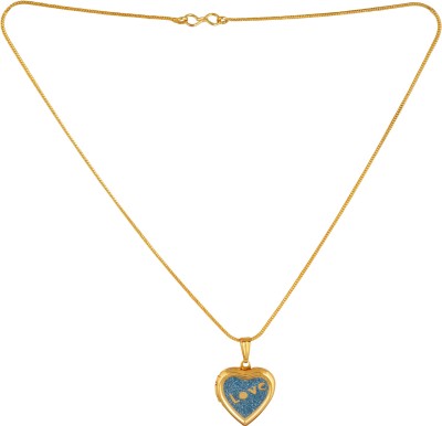 Astrodidi Heart Shape Lovely Openable Photo added Pendant Locket With Chain Gold Plated Gold-plated Crystal Stainless Steel Pendant