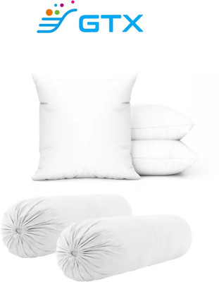 GTX Premium Diwan set of 3 cushions and 2 blaster Microfibre Solid Bolster Pack of 5(White)