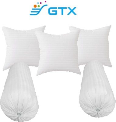 GTX Premium Diwan set of 3 cushions and 2 blaster Microfibre Stripes Bolster Pack of 5(White)