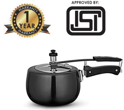 goodflame Hard Anoized 3 LTR. Pressure Cooker(Induction Base,black) 3 L Inner Lid Induction Bottom Pressure Cooker(Hard Anodized)