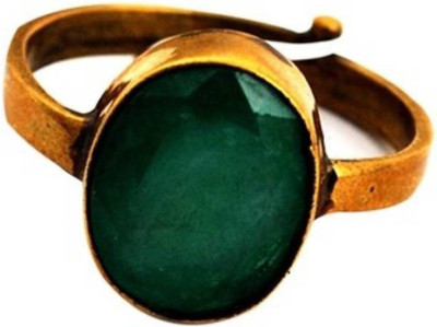 Chopra Gems Emerald Panna Panchdhatu Rashi Ratan Ring for Astrological Purpose Lab Certified Brass Emerald Platinum Plated Ring