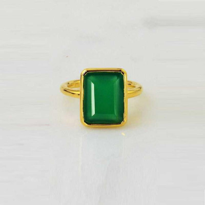 divinesouviners Stone Emerald Gold Plated Ring