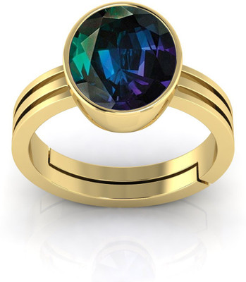 TODANI JEMS 7.25 Ratti Alexandrite Ring Gold Plated Shinning Stone Ring Brass Alexandrite Ring