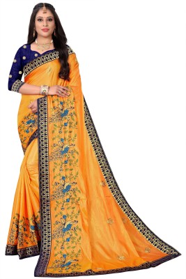 SareeOpera Embroidered Bollywood Silk Blend Saree(Multicolor)