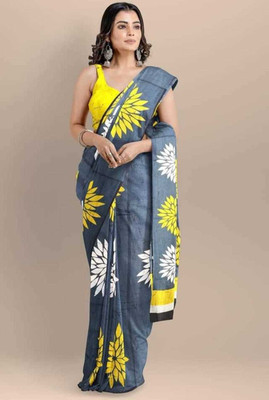 Sanganeri Print Printed Daily Wear Pure Cotton Saree(Multicolor)