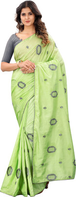 Barkiya Creation Embellished Bollywood Georgette Saree(Light Green)