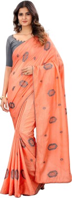 Barkiya Creation Embroidered Bollywood Georgette Saree(Orange)