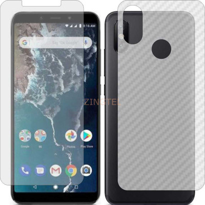 ZINGTEL Front and Back Screen Guard for XIAOMI MI A2 6X (Front Matte Finish & Back 3d Carbon Fiber)(Pack of 2)