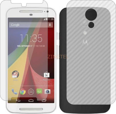 ZINGTEL Front and Back Screen Guard for MOTOROLA MOTO G LTE 2ND GEN (Front Matte Finish & Back 3d Carbon Fiber)(Pack of 2)