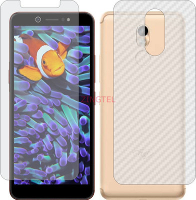 ZINGTEL Front and Back Screen Guard for ITEL A44 PRO (Front Matte Finish & Back 3d Carbon Fiber)(Pack of 2)