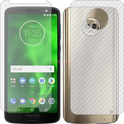 ZINGTEL Front and Back Screen Guard for MOTO G6 (Front Matte Finish & Back 3d Carbon Fiber)(Pack of 2)
