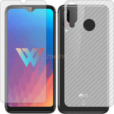 ZINGTEL Front and Back Screen Guard for LG W30 (Front Matte Finish & Back 3d Carbon Fiber)(Pack of 2)