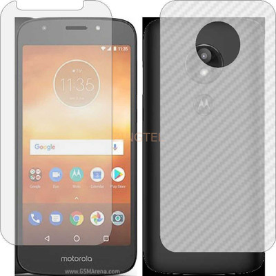 ZINGTEL Front and Back Screen Guard for MOTOROLA MOTO E5 PLAY OREO GO (Front Matte Finish & Back 3d Carbon Fiber)(Pack of 2)