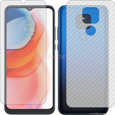 ZINGTEL Front and Back Screen Guard for MOTOROLA MOTO G PLAY (Front Matte Finish & Back 3d Carbon Fiber)(Pack of 2)