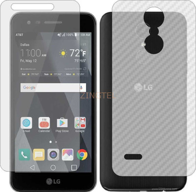 ZINGTEL Front and Back Screen Guard for LG PHOENIX 3 (Front Matte Finish & Back 3d Carbon Fiber)(Pack of 2)
