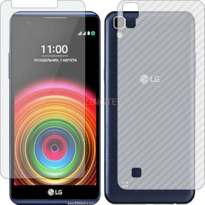 ZINGTEL Front and Back Screen Guard for LG X POWER (Front Matte Finish & Back 3d Carbon Fiber)(Pack of 2)