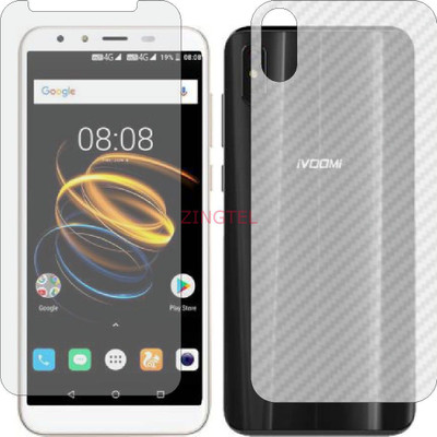 ZINGTEL Front and Back Screen Guard for IVOOMI I2 LITE (Front Matte Finish & Back 3d Carbon Fiber)(Pack of 2)