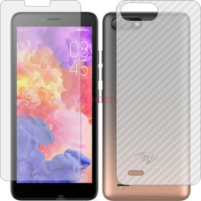 ZINGTEL Front and Back Screen Guard for ITEL A52 LITE (Front Matte Finish & Back 3d Carbon Fiber)(Pack of 2)